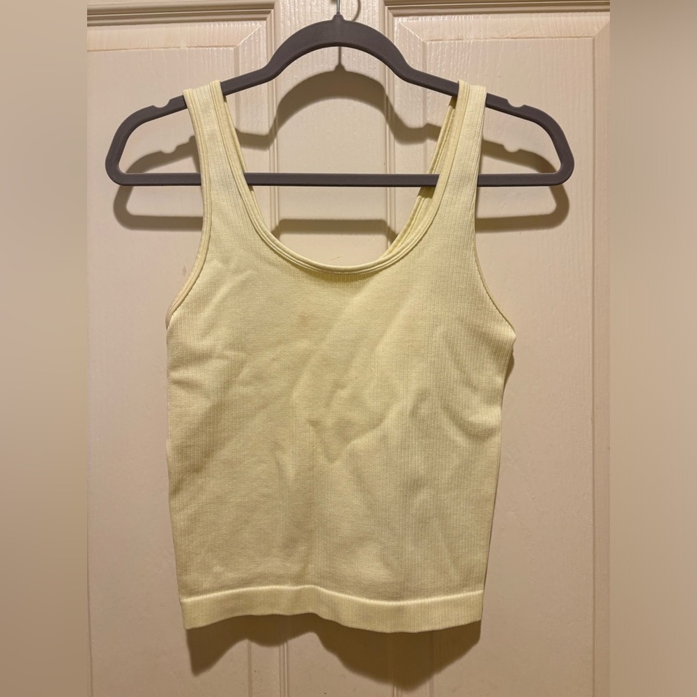 Yellow Ribbed Tank Top